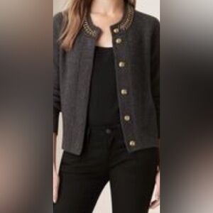 Burberry Cashmere Cardigan with Metal Chain Detail at Neckline